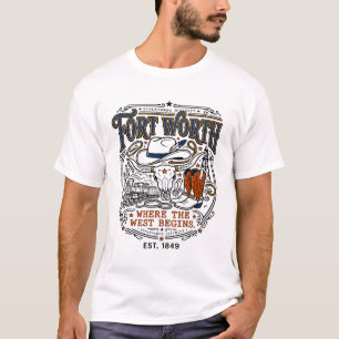 fORT wORTH tEXAS vEEMARKT dISTRICT wESTERS tHEMA T-shirt