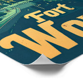 Fort Worth Texas Verenigde Staten Beroemde Reispla Poster (Hoek)