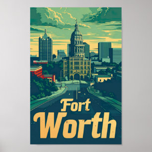 Fort Worth Texas Verenigde Staten Beroemde Reispla Poster