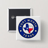 Fort Worth Texas Vierkante Button 5,1 Cm (Voorkant /achterkant)