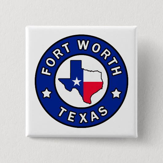Fort Worth Texas Vierkante Button 5,1 Cm (Voorkant)