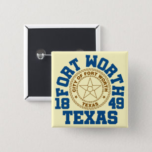 Fort Worth, Texas Vierkante Button 5,1 Cm
