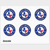 Fort Worth Texas Vierkante Sticker (Vel)