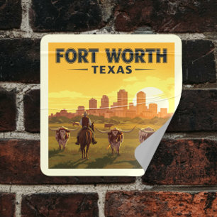 Fort Worth, Texas Vierkante Sticker