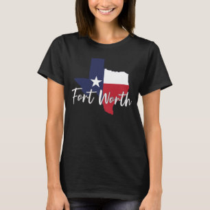 Fort Worth, Texas Vlag Kaart Vrouwen Zwart T-shirt