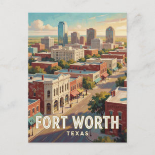Fort Worth Texas Westerse Stedelijke Reisscene Briefkaart