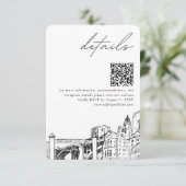 Fort Worth Trouwdetails QR Code Small Informatiekaartje (Staand voorkant)