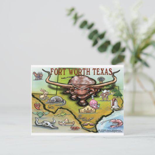 Fort Worth TX Briefkaart (Staand voorkant)