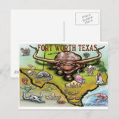 Fort Worth TX Briefkaart (Voorkant / Achterkant)