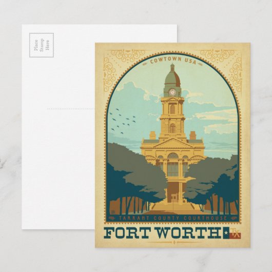 Fort Worth, TX Briefkaart (Voorkant / Achterkant)