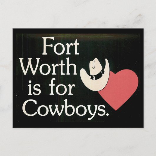 Fort Worth TX  Cowboy  Briefkaart (Voorkant)