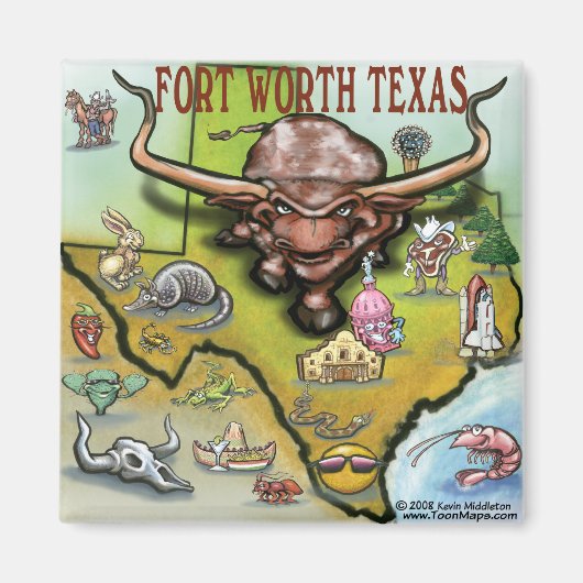 Fort Worth TX Magneet (Voorkant)