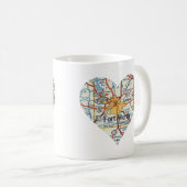 Fort Worth TX Map Koffiemok (Voorkant rechts)