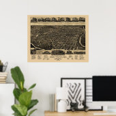 Fort Worth, TX Panoramic Map - 1886 Poster (Thuiskantoor)