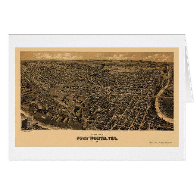 Fort Worth, TX Panoramic Map - 1891 (Voorkant Horizontaal)