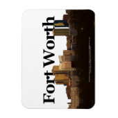 Fort Worth TX Skyline met Fort Worth in de lucht Magneet (Verticaal)