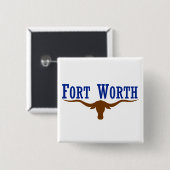 Fort Worth-vlag Vierkante Button 5,1 Cm (Voorkant /achterkant)