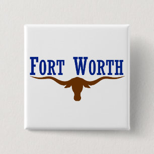 Fort Worth-vlag Vierkante Button 5,1 Cm