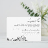 Fort Worth Wedding Hotel Kamer Blok Details Klein Informatiekaartje (Staand voorkant)