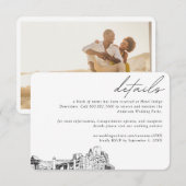 Fort Worth Wedding Hotel Kamer Blok Details Klein Informatiekaartje (Voorkant / Achterkant)