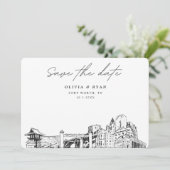 Fort Worth Wedding Skyline De datum opslaan Kaart (Staand voorkant)