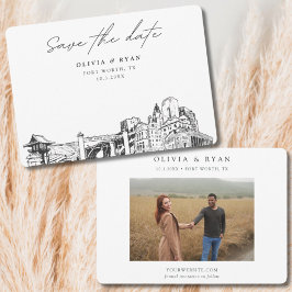 Fort Worth Wedding Skyline De datum opslaan Kaart