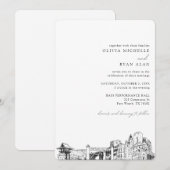 Fort Worth Wedding Skyline schets uitnodiging (Voorkant / Achterkant)