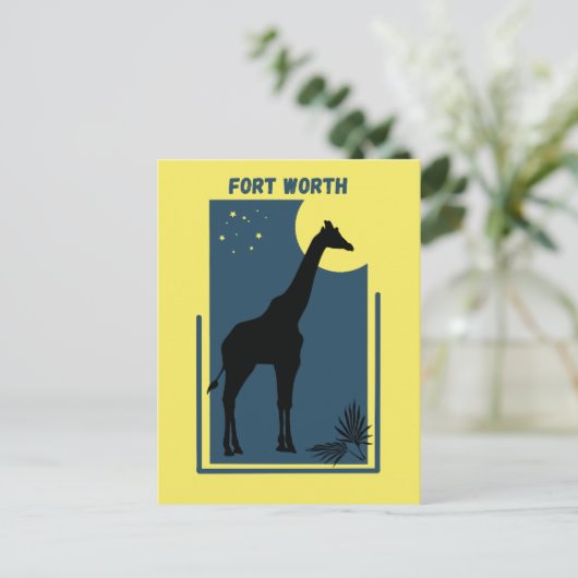 Fort Worth Zoo Giraffe Briefkaart (Staand voorkant)