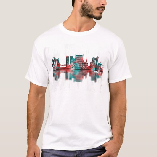 Fortaleza Brazil Skyline T-shirt (Voorkant)