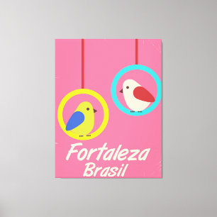 Fortaleza Braziliaans poster van het vintage-reisv Canvas Afdruk
