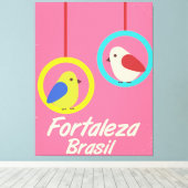 Fortaleza Brazilië vintage reisposter Canvas Afdruk (Insitu (Houten vloer))