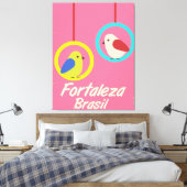 Fortaleza Brazilië vintage reisposter Canvas Afdruk (Insitu (Slaapkamer))