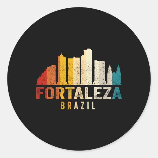 Fortaleza Skyline Brazilië Ronde Sticker (Voorkant)
