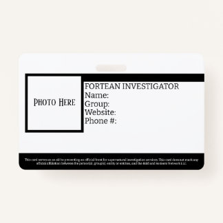 Fortean Investigator ID Badge