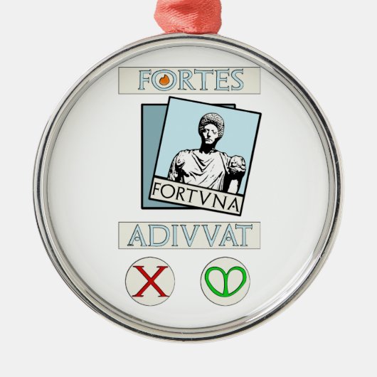 Fortes Fortuna Adiuvat Metalen Ornament (Voorkant)