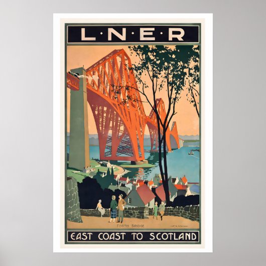 Forth Bridge Oostkust naar Schotland Reisreclame u Poster (Voorkant)