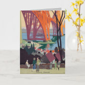 Forth Bridge Schotland gevouwen Wenskaart Kaart (Gele Bloem)