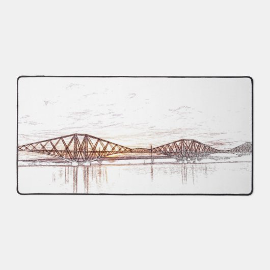 Forth Bridge Schotland Minimalistische Schets Bureaumat (Voorkant)