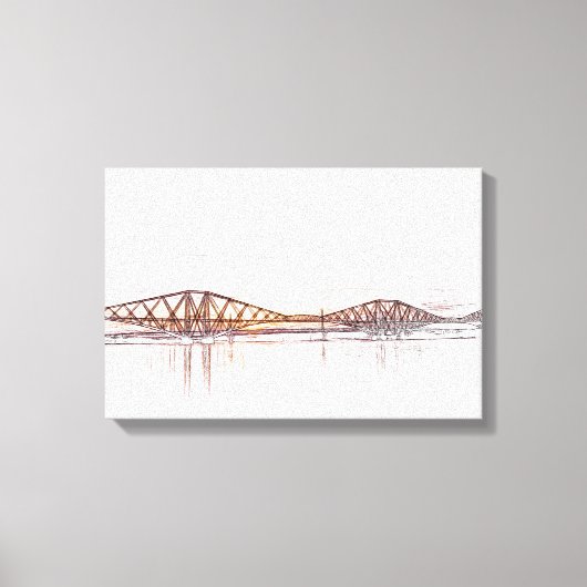 Forth Bridge Schotland Minimalistische Schets Canvas Afdruk (Voorkant)