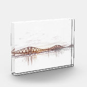 Forth Bridge Schotland Minimalistische Schets Fotoblokken (Links)