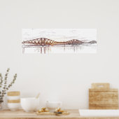 Forth Bridge Schotland Minimalistische Schets Poster (Keuken)