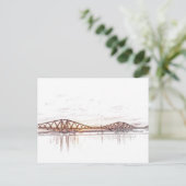 Forth Bridge Scotland Minimalist Sketch Briefkaart (Staand voorkant)