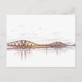 Forth Bridge Scotland Minimalist Sketch Briefkaart (Voorkant)
