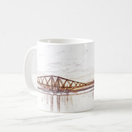 Forth Bridge Scotland Minimalist Sketch Koffiemok