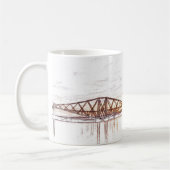 Forth Bridge Scotland Minimalist Sketch Koffiemok (Links)