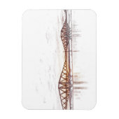 Forth Bridge Scotland Minimalist Sketch Magneet (Verticaal)