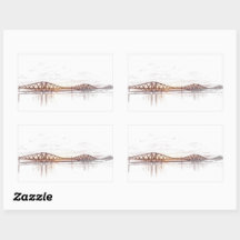 Forth Bridge Scotland Minimalist Sketch