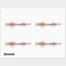 Forth Bridge Scotland Minimalist Sketch Rechthoekige Sticker