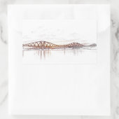 Forth Bridge Scotland Minimalist Sketch Rechthoekige Sticker (Tas)