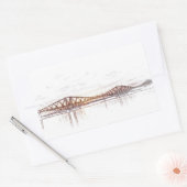 Forth Bridge Scotland Minimalist Sketch Rechthoekige Sticker (Envelop)